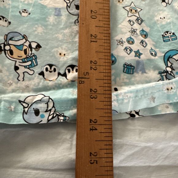 Tokidoki by Koi Womens Medium Blue Cartoon Print Scrub Top Pockets Medical Nurse - Picture 13 of 16